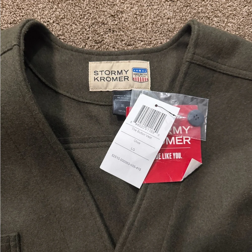 Stormy Kromer Olive Wool Utility Vest - Picture 4 of 5